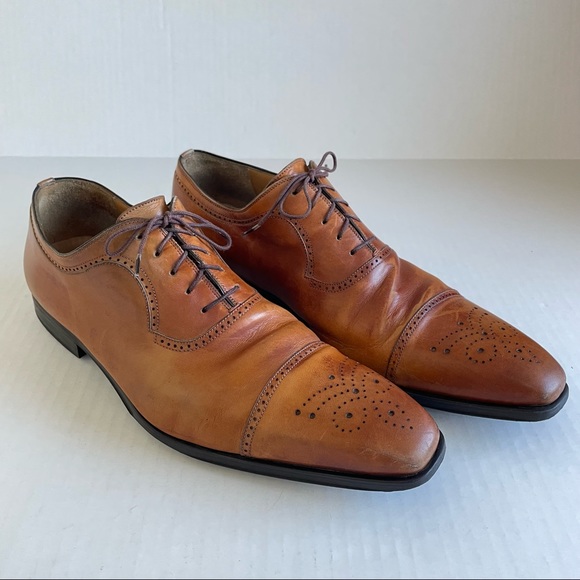 Magnanni 580 Shoes Cognac Leather Cap 